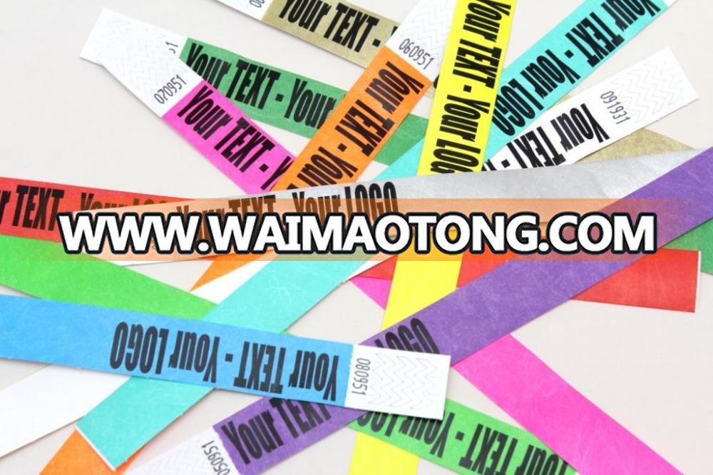 Tyvek Wristbands Paper/Tyvek Wristbands/Tyvek Paper Wristbands Manufacture with Logo Wholesale Price