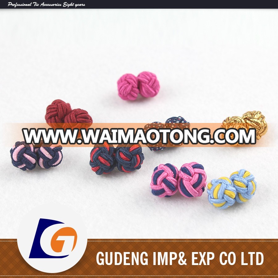 Wholesale New High Quality Solid Color Silk knot Cuffl<em></em>inks