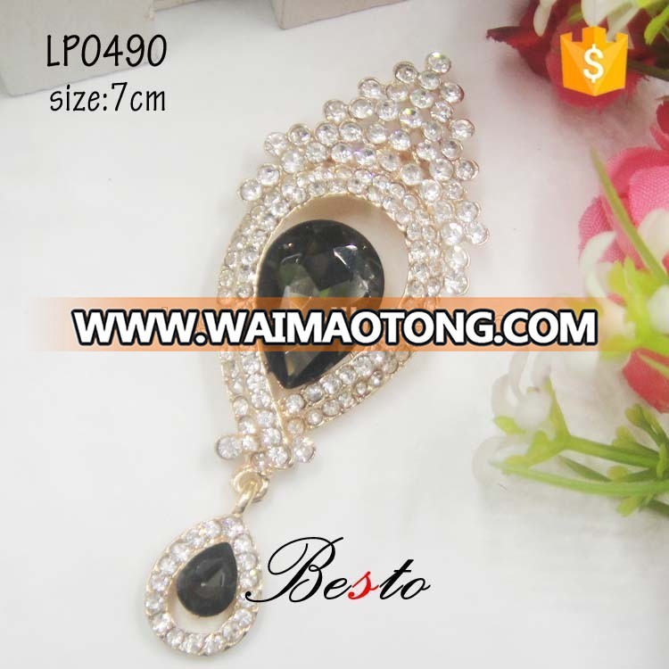 Vintage gemstone custom rhinestone brooch safety pin manufacturers China