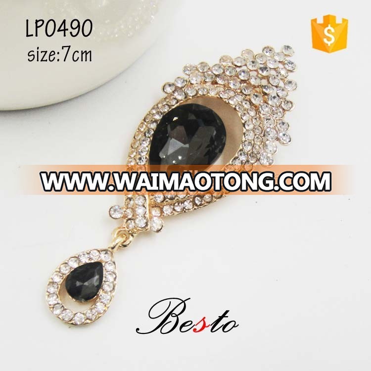 Vintage gemstone custom rhinestone brooch safety pin manufacturers China