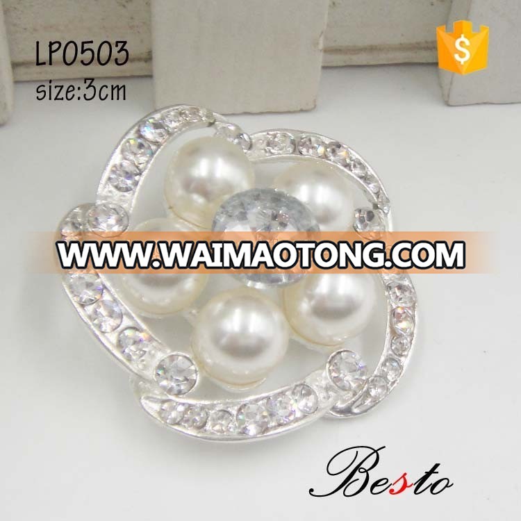 Vintage rhinestone pearl crystal silver brooch pin for wedding dresses