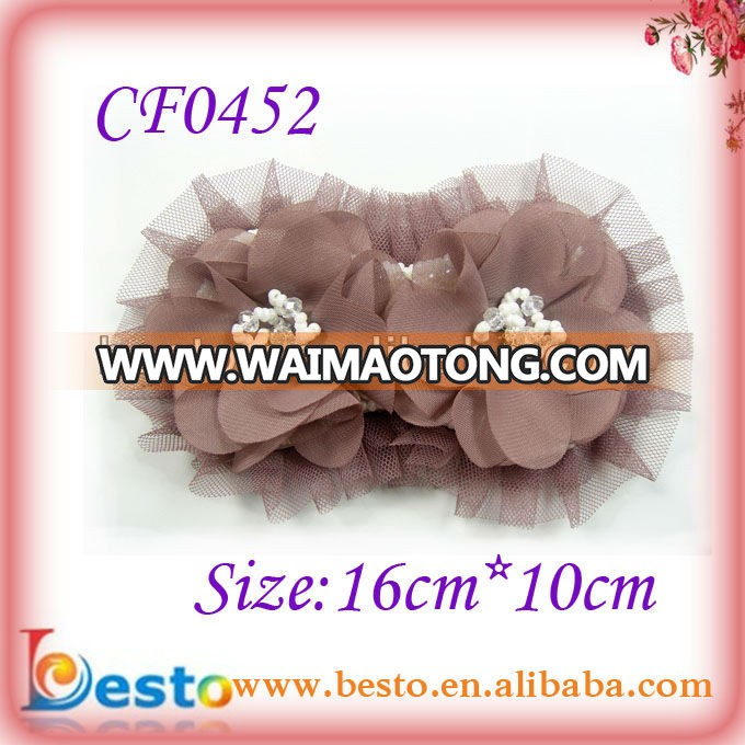 CF0452 2013 New styles fashion ladies bead chiffon goody hair accessories