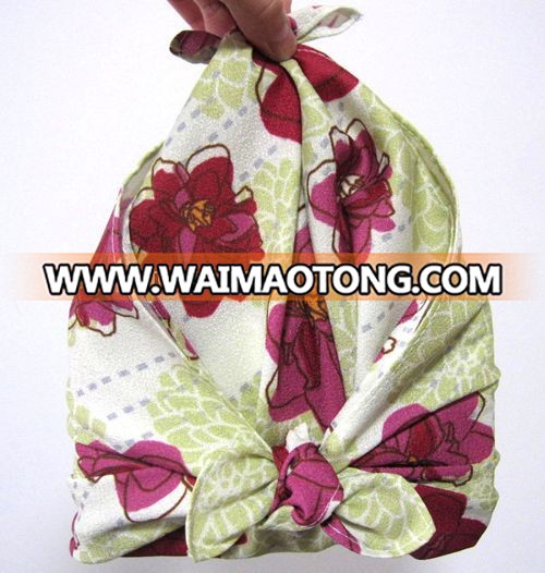 Cheap wholesale floral printing Japanese style fashion furoshiki wrapping cloth for women flowers