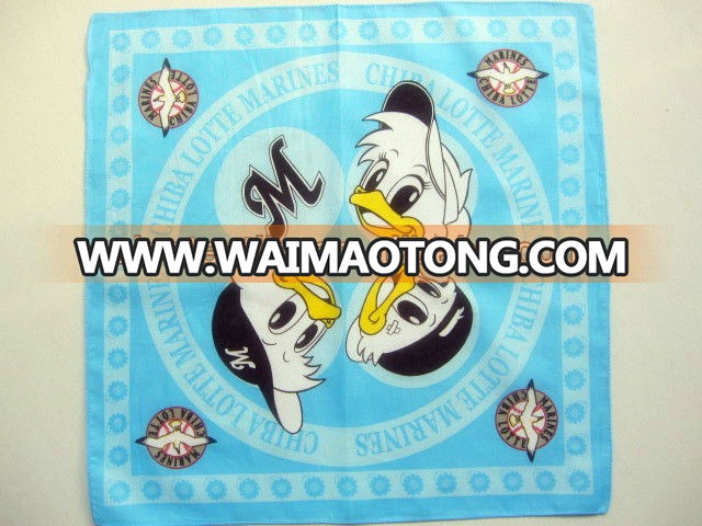 Cartoon printing cotton bandana customized cotton scarf for adults and children