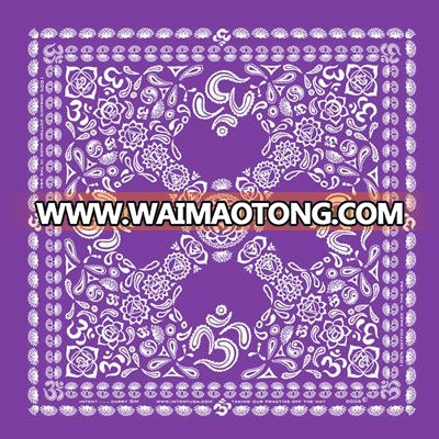 Screen printed square bandana 100% cotton Paisley bandana