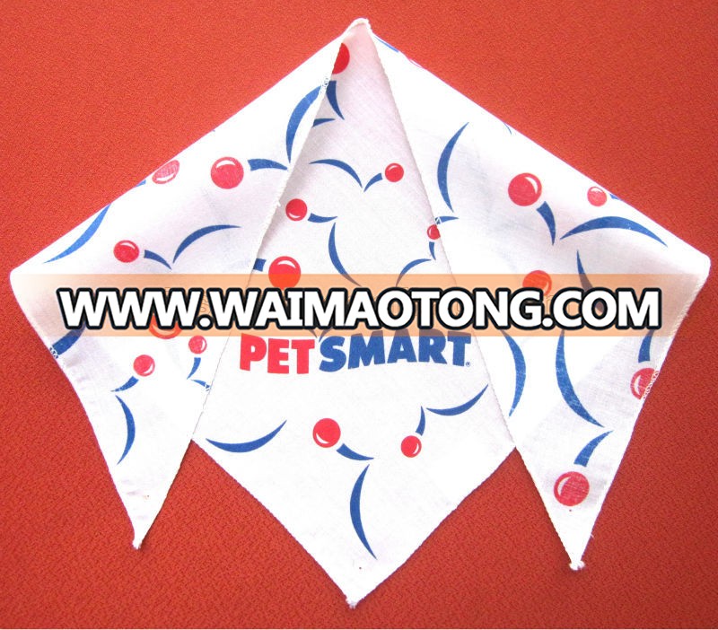 Wholsale custom printed cotton triangle dog pet bandanas