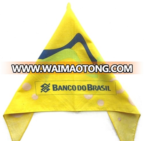 screen printed neckerchief promotinal triangle flag cotton pet bandana club banner multifunctio<em></em>nal triangle bandana