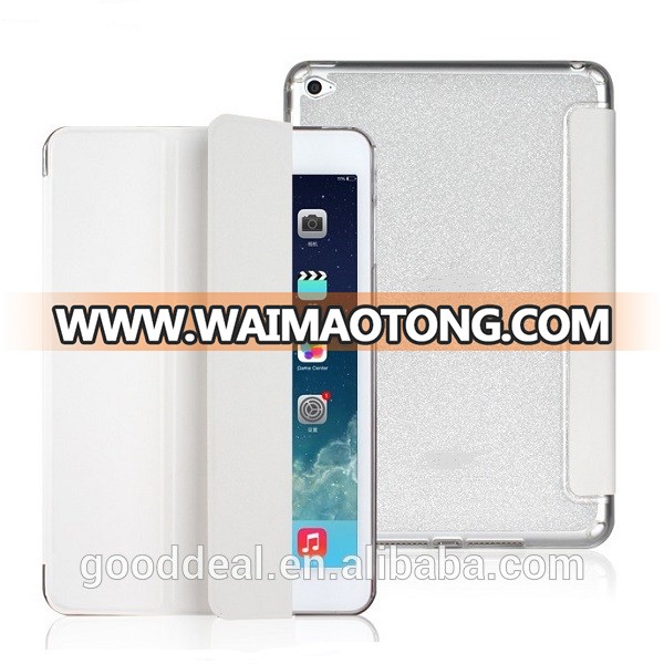 Ultra-thin triple protective tablet case for ipad, pu leather case for ipad air 2