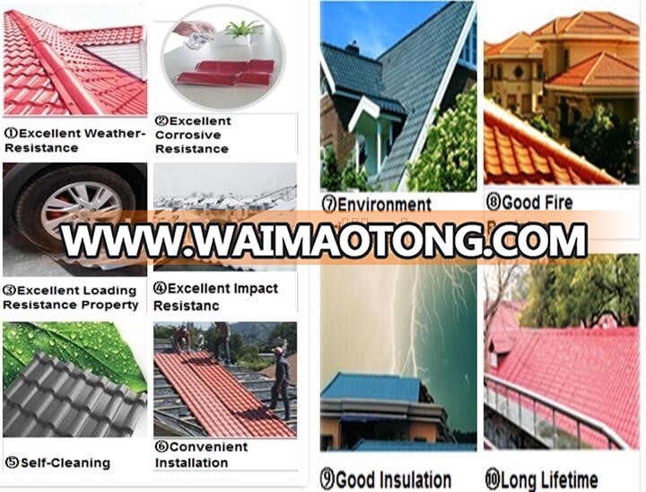 JUQIXIN Spanish ASA&PVC Synthetic resin roof tile/roof sheet/spanish roof tile & roof sheet