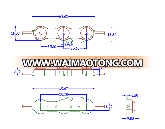 Hot sale IP68 3 chips 5630 samsung LED module 1.2w waterproof LED module