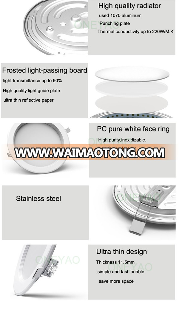 2015 new design 3year warranty 2835 smd round led panel light