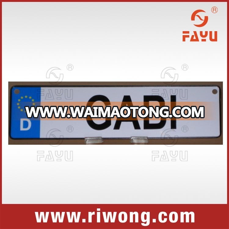 Aluminum car license number plate