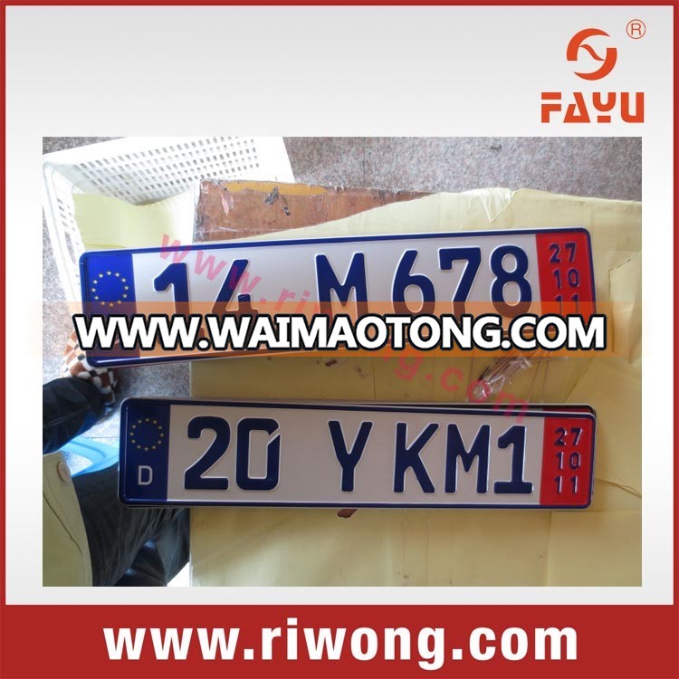 white and yellow reflective blank number plate