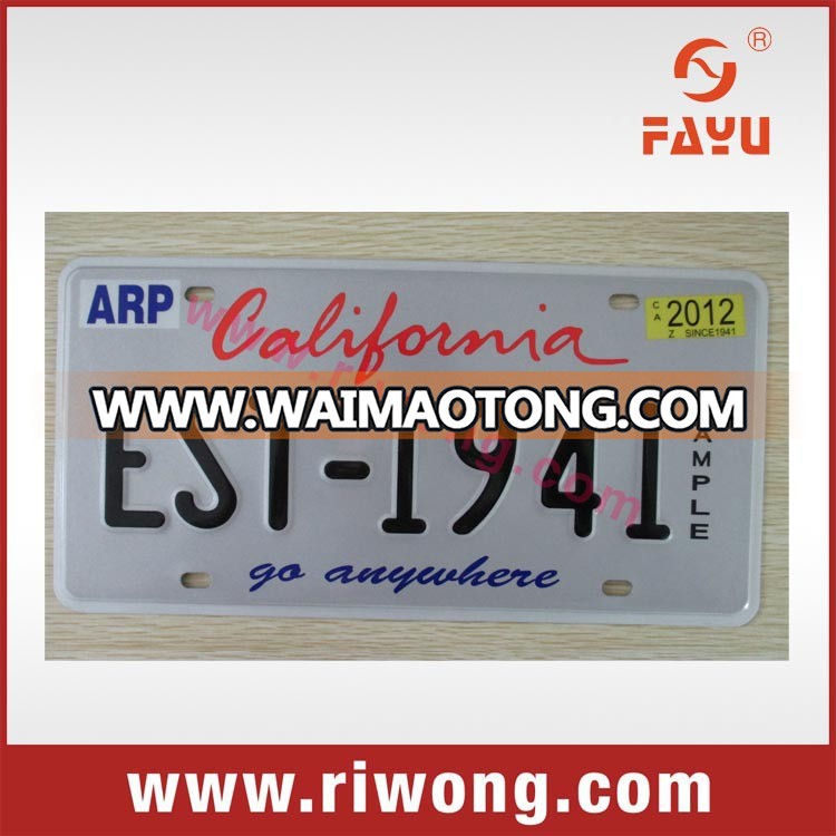 UK aluminum number plate, UK acrylic number plate