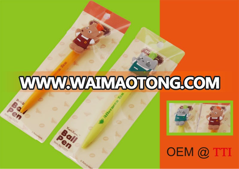 OEM Plastic Pen Click Type cartoon cat dog funny fancy trendy Sedex Sme<em></em>ta SA8000 factory audit