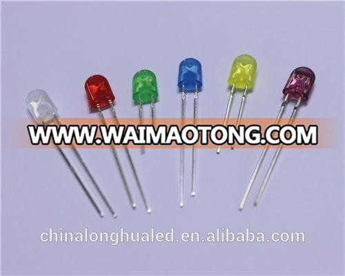 Cheap 5mm 0.5W Yellow Long Leg Round Head LED Diode Lamp