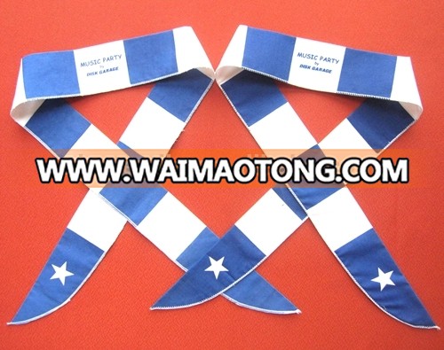 printed cotton hairbow promotio<em></em>nal headband ribbon for cheering