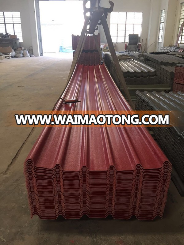 Chinese Synthetic resin Plastic corrugated roof tile / PVC trapezoid roofing sheet