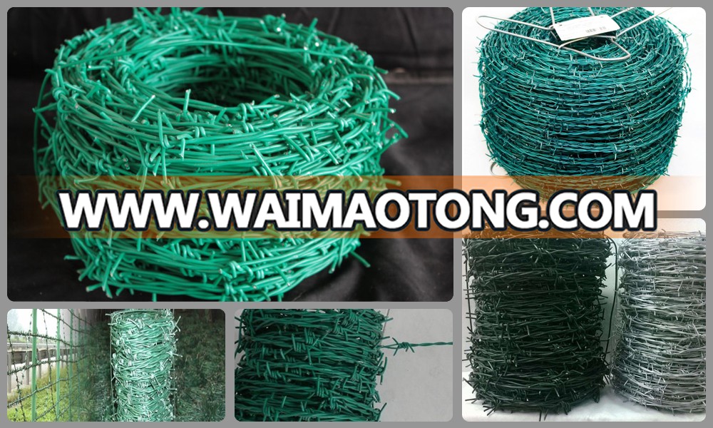 Factory Hot Sale PVC Coated Barbed Wire in Roll Galvanized Steel Wire Barbed Wire For Security Fence