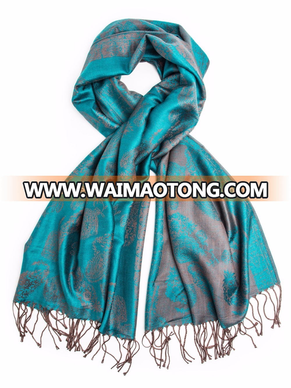 With Tassel Fashion Long Shawl Winter Warm Pattern Woven Jacquard Shawls Scarf