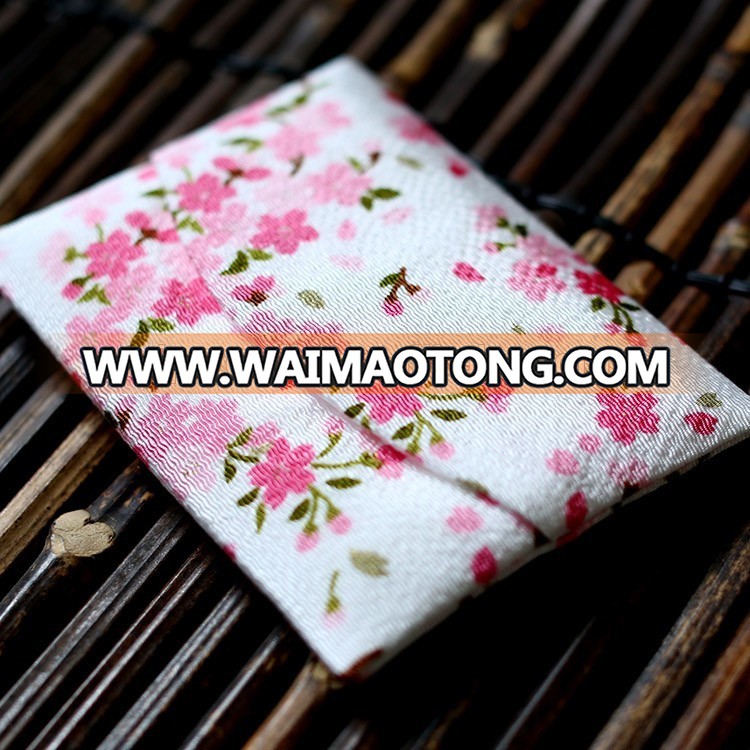 custom made cheap printed japanese style crepe promotion ID card bag