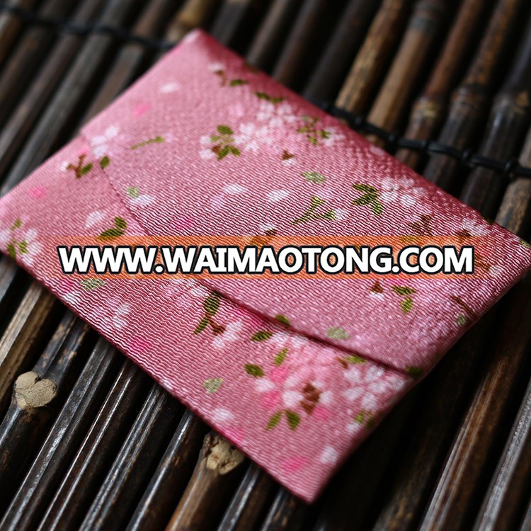 custom made cheap printed japanese style crepe promotion ID card bag