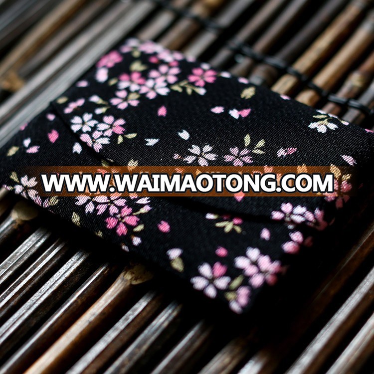 custom made cheap printed japanese style crepe promotion ID card bag