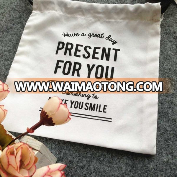 Promotio<em></em>nal custom drawstring cotton shopping bag for gift