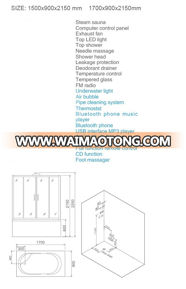 Good price outdoor sauna steam room steam generator for steam room made in China