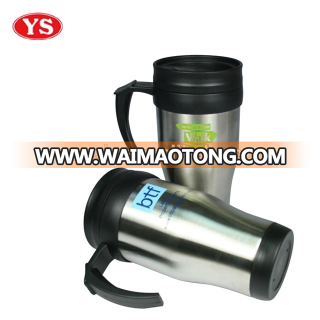 400ml insulated custom logo stainless steel thermal coffee mug with handle