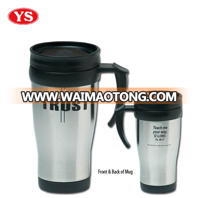 400ml insulated custom logo stainless steel thermal coffee mug with handle