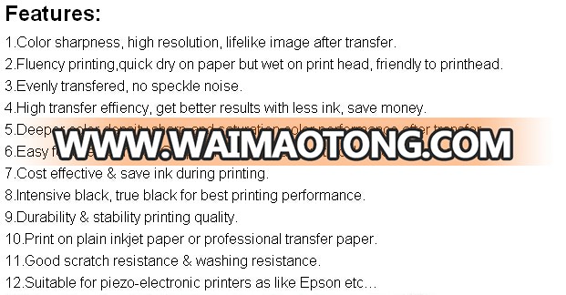 neon sublimation ink compatible for Epson printer head