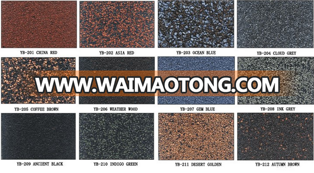 Coloured Glaze Material and Plain asphalt shingle roof tile