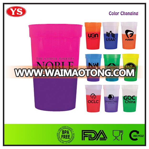 16oz bpa free plastic cold temperature color change cup