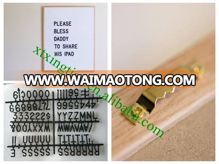 China suppliers Custom size oak f<em></em>rame changeable felt letter board with 340 letters stands