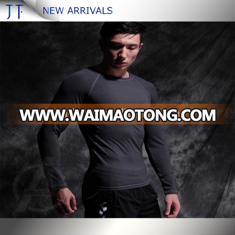 OEM Factory running Top men's long sleeve Compression Fitness Wear gym rash guard