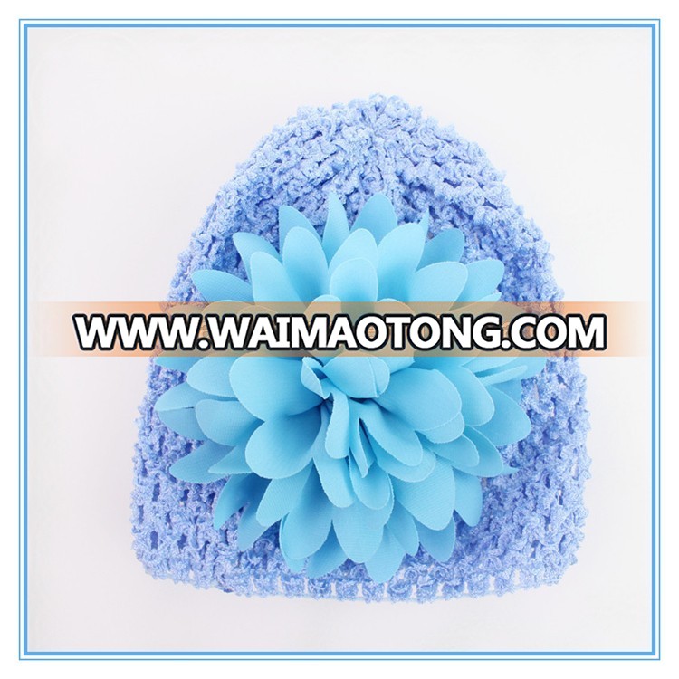 Fashion crochet baby turban headband infant flower turban hat