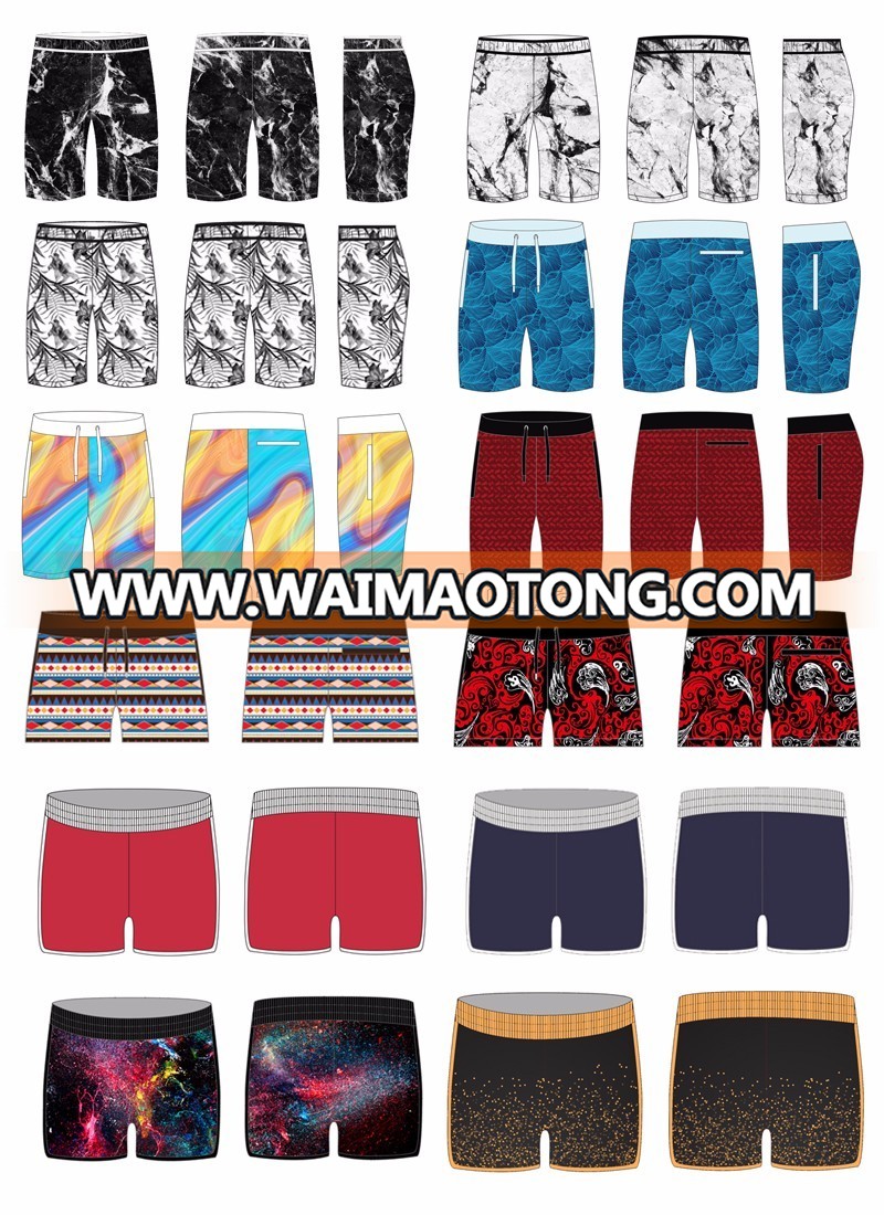 Oem Sublimation Multi Colors Wave Prints Board Short, Swim short Beach Short For Surf