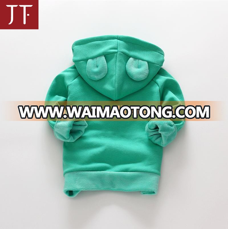 OEM velvet winter children jackets cartoon deer girls hoodies outerwear thicken kids coat