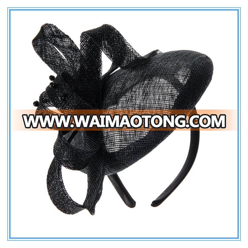 Custome dying Fancy beaded sinamay royal party hat and fascinator