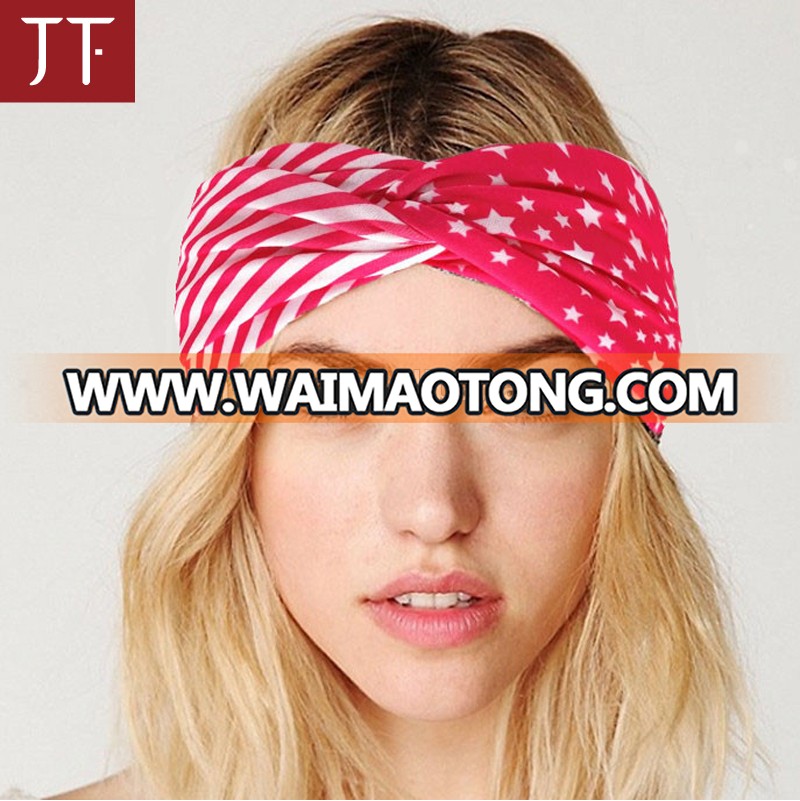 Wholesale Latest turban headband cotton elastic sports Wide women fitness headband