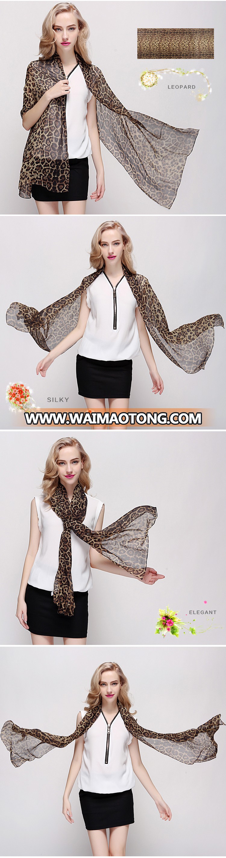 JANUARY KOMA perso<em></em>nalized silk scarf leopard print scarf