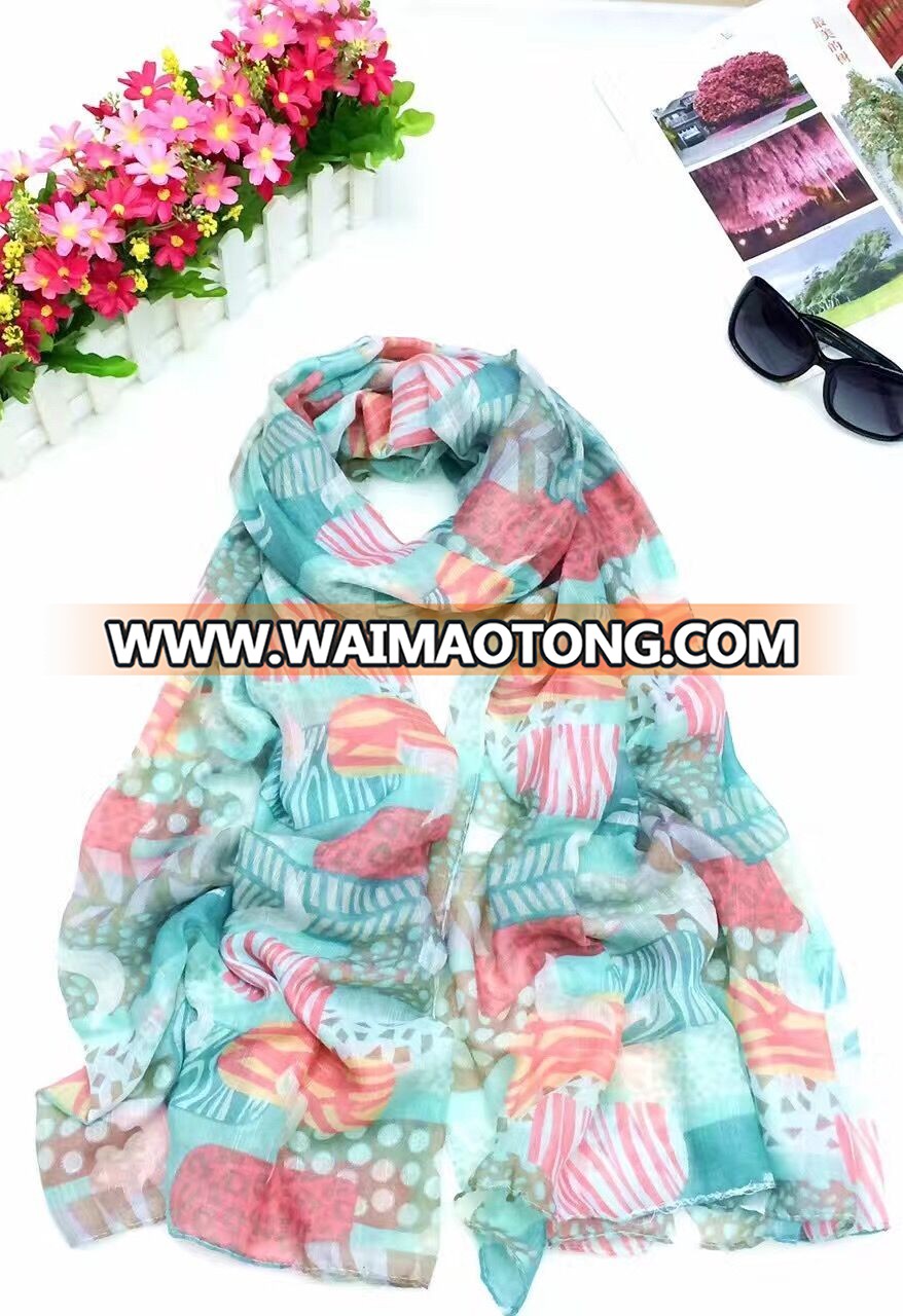 ladies women printing scarf viscose classic hijab scarves printed