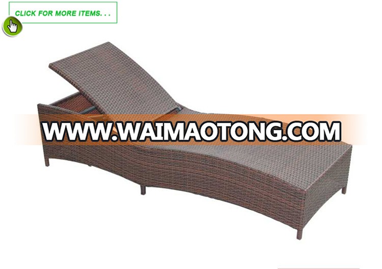 Factory Price Outdoor Furniture Wicker Sun Lounger Weatherproof Patio Bed Lounge