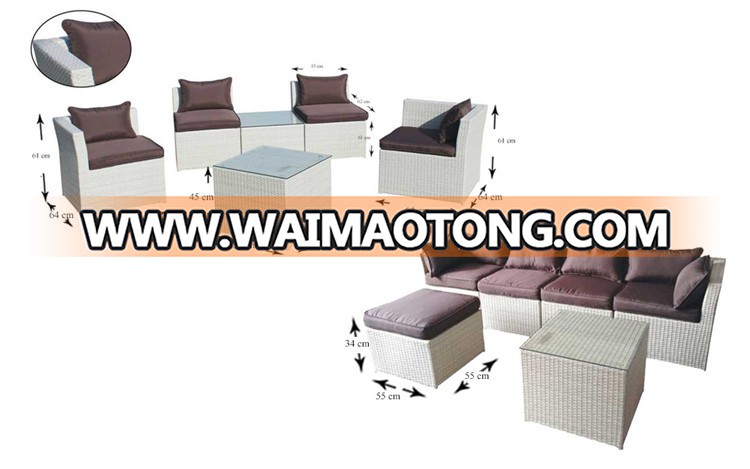 PTN-TOP20 AnHui Partner Cheap Poly Rattan furniture with cushion And pillow KD Bali Rattan Outdoor Furniture