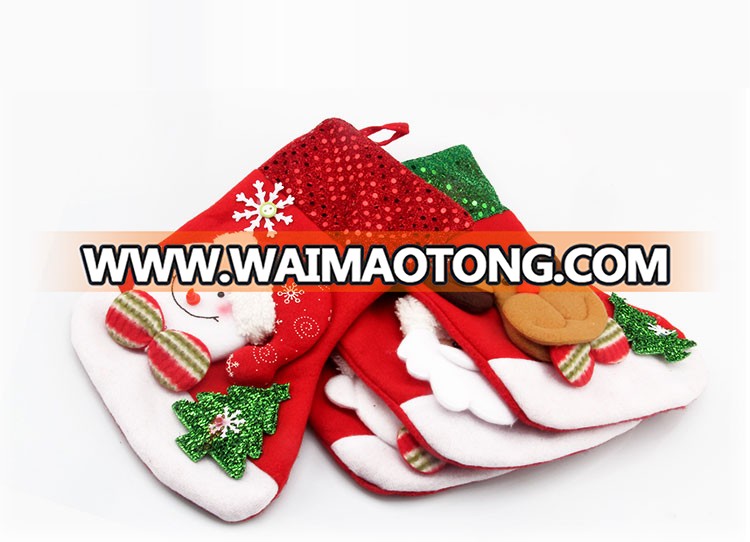 New Year Candy Gift Bag Xmas Tree Hanging Ornament Christmas Stockings Santa Claus Socks Decoration 2017