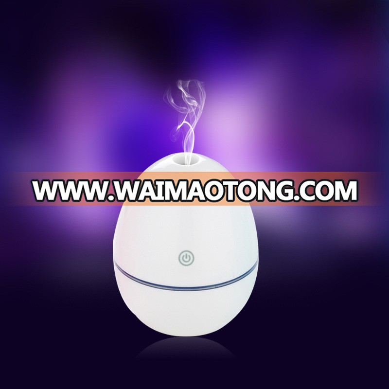 Portable LED Lights Changing Egg Shape Ultraso<em></em>nic Cool Mist Mini USB Aroma Car Air Humidifier Essential Oil Diffuser