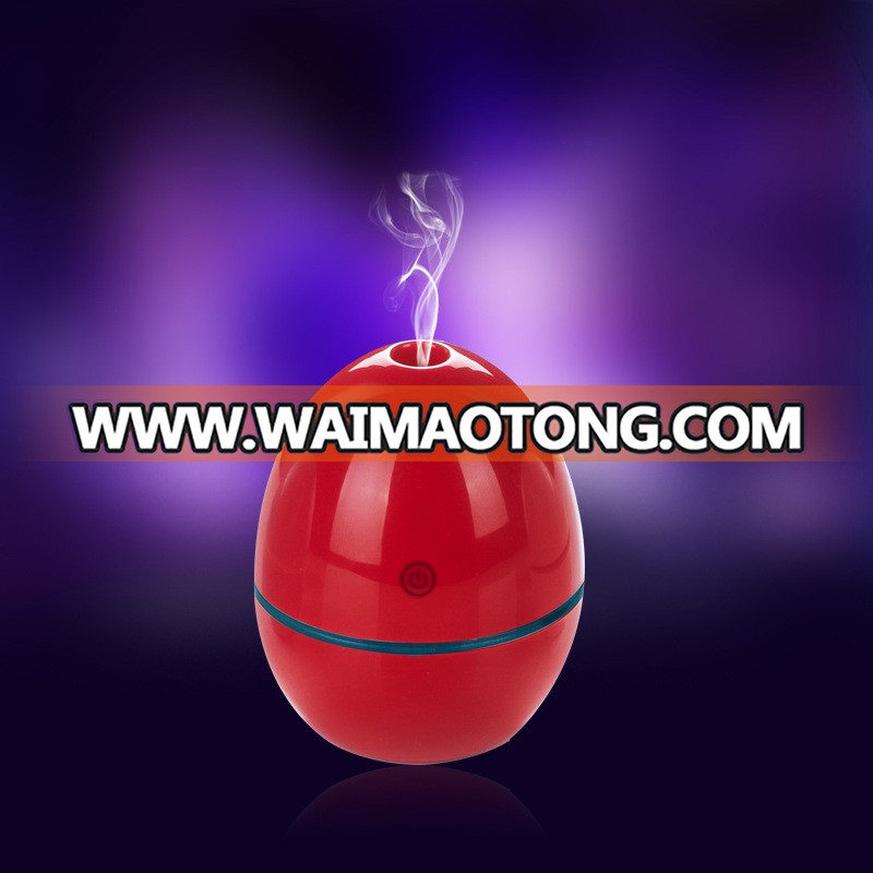 Portable LED Lights Changing Egg Shape Ultraso<em></em>nic Cool Mist Mini USB Aroma Car Air Humidifier Essential Oil Diffuser