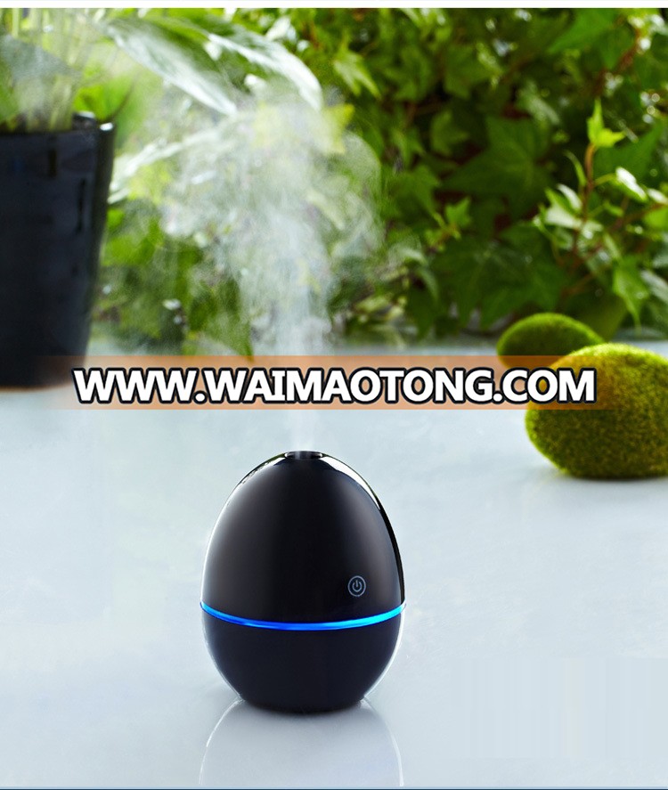 Portable LED Lights Changing Egg Shape Ultraso<em></em>nic Cool Mist Mini USB Aroma Car Air Humidifier Essential Oil Diffuser