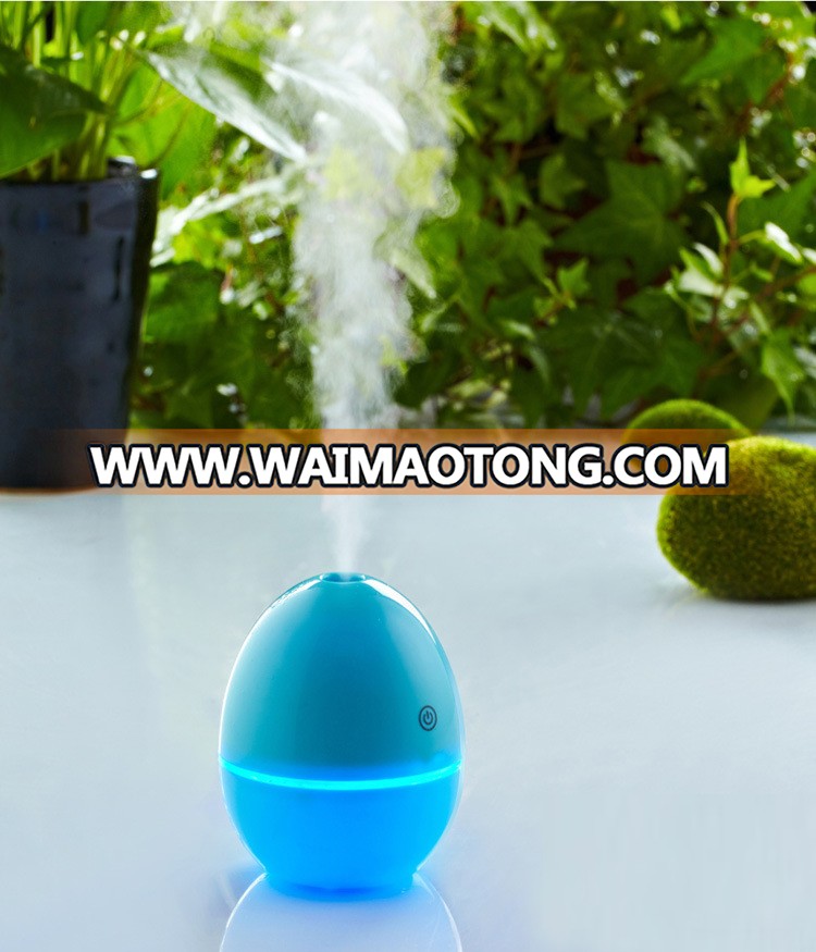 Portable LED Lights Changing Egg Shape Ultraso<em></em>nic Cool Mist Mini USB Aroma Car Air Humidifier Essential Oil Diffuser